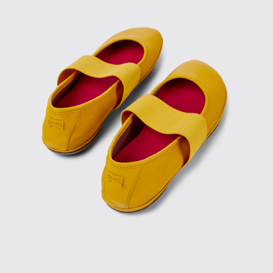 Right Ballerines en cuir jaune pour femme