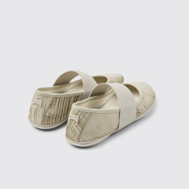 Back view of Right Light gray nubuck ballerinas for women