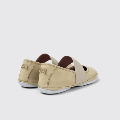 Back view of Right Beige Nubuck Mary Jane for Women