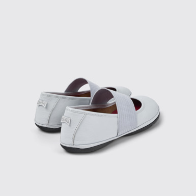 Back view of Right Gray Leather Mary Jane for Women