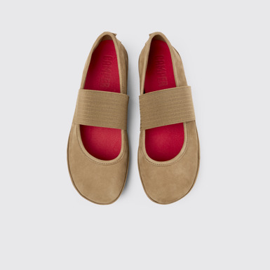 Overhead view of Right Brown Nubuck Mary Jane for Women
