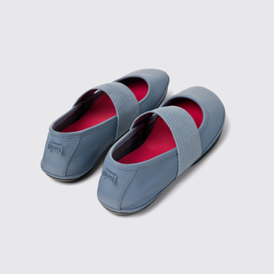 Back view of Right Gray Leather Mary Jane for Women