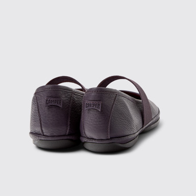 Back view of Right Purple Leather Mary Jane for Women