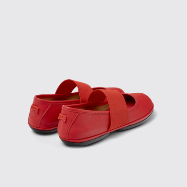 Back view of Right Nina Red Leather Ballerinas for Women.