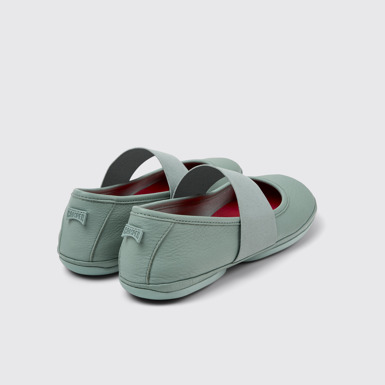 Back view of Right Green Leather Ballerina for Women.