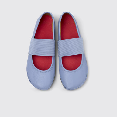 Right Nina Bailarinas azules de piel para mujer.