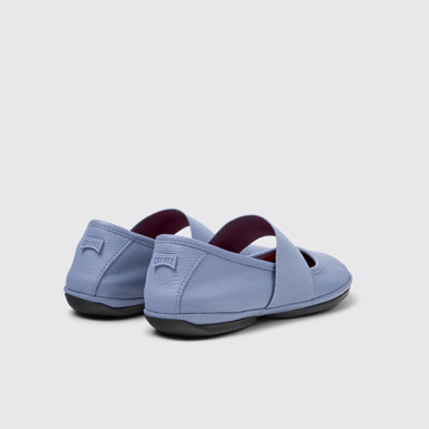 Back view of Right Nina Blue Leather Ballerinas for Women.