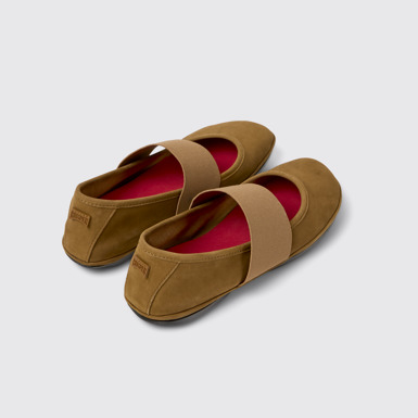 Back view of Right Nina Brown Nubuck Ballerina Shoes for Women.