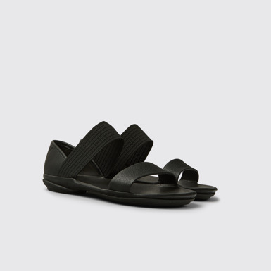 Front view of Right Black Sandals for Women