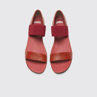 Overhead view of Right Red Sandals for Women