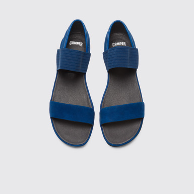 Overhead view of Right Blue Sandals for Women