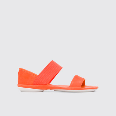 Side view of Right Orange Sandals for Women