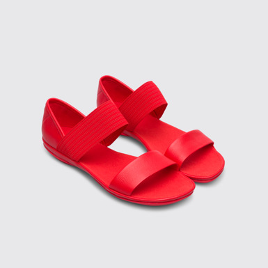 Front view of Right Red sandal for women