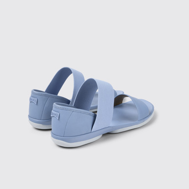 Back view of Right Blue Leather Sandal for Women