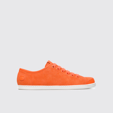Side view of Uno Orange Sneakers for Women