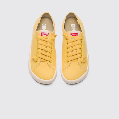 Overhead view of Peu Rambla Yellow sneaker for women