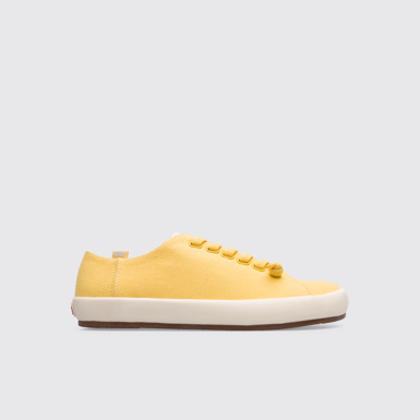 Side view of Peu Rambla Yellow sneaker for women