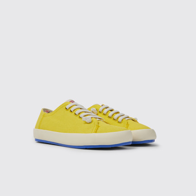 Peu Rambla Żółte sneakersy damskie z bawełny z recyklingu