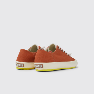 Back view of Peu Rambla Red recycled cotton sneakers for women