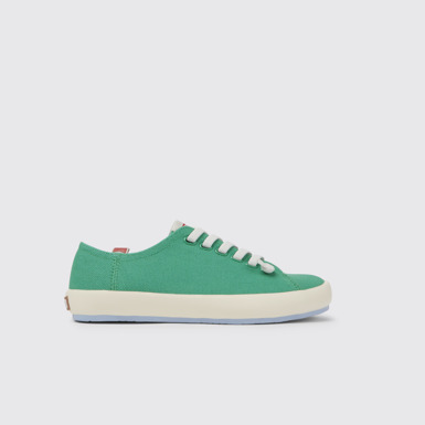 Side view of Peu Rambla Green recycled cotton sneakers for women