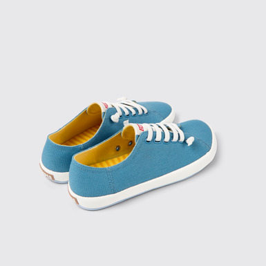 Back view of Peu Rambla Blue textile sneakers for women