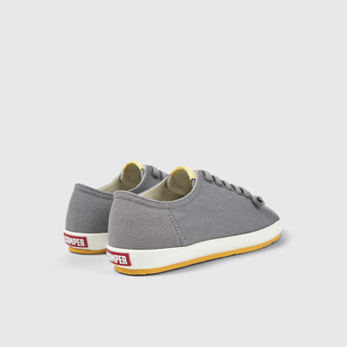 Back view of Peu Rambla Gray Textile Sneaker for Women