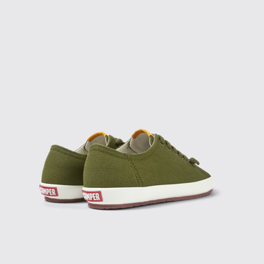 Back view of Peu Rambla Green Textile Sneaker for Women