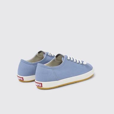 Back view of Peu Rambla Blue Textile Sneaker for Women