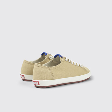 Back view of Peu Rambla Beige Textile Sneaker for Women