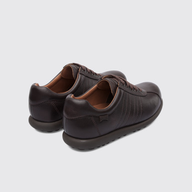 Back view of Pelotas Dark brown leather shoes for women