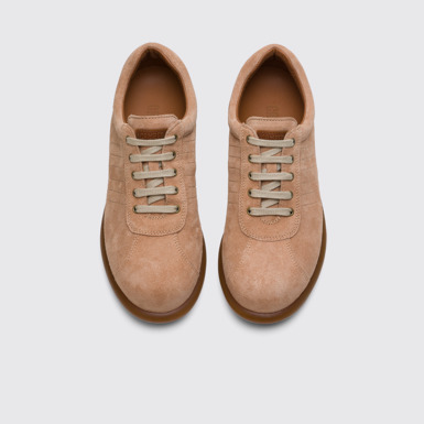 Overhead view of Pelotas Iconic beige shoe for women
