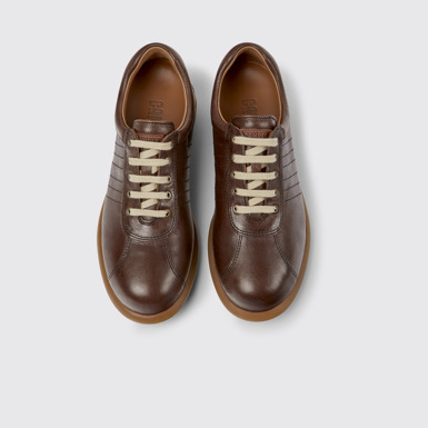 Overhead view of Pelotas Dark brown shoe for women