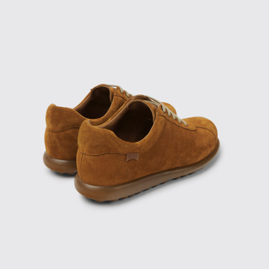 Back view of Pelotas Brown nubuck sneakers for women