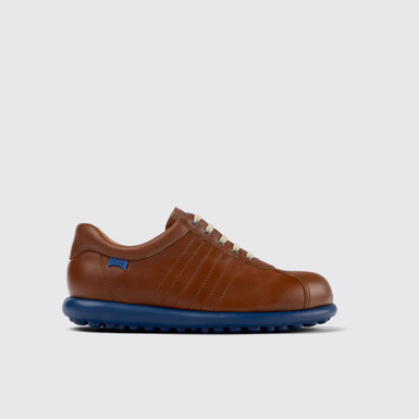 Side view of Pelotas Brown leather shoes for women