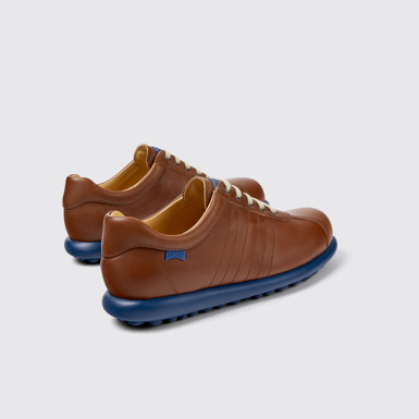Back view of Pelotas Brown leather shoes for women