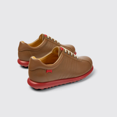 Back view of Pelotas Brown leather shoes for women