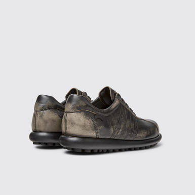 Back view of Pelotas Gray Vegetable Tanned Leather Shoes for Women.