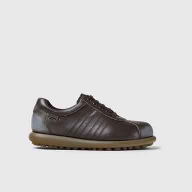 Side view of Pelotas Brown Leather Shoes for Women.