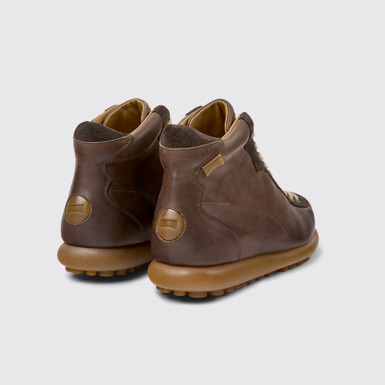Back view of Pelotas Multicolor Leather and Nubuck Ankle Boots for Men.