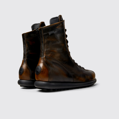 Back view of Pelotas Black-brown leather boots for men