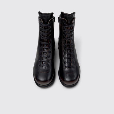 Overhead view of Pelotas Multicolor Leather Mid Boots for Men.