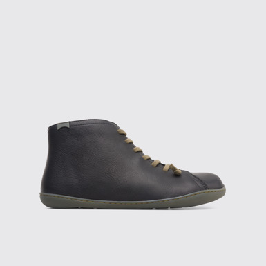 Side view of Peu Black Ankle Boots for Men