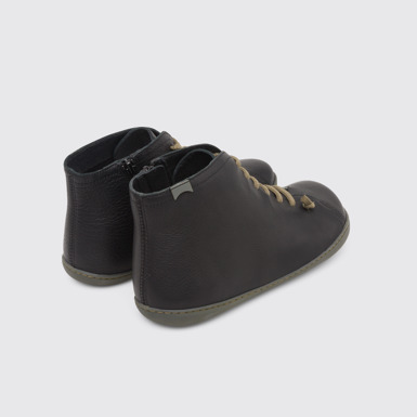 Back view of Peu Black Ankle Boots for Men