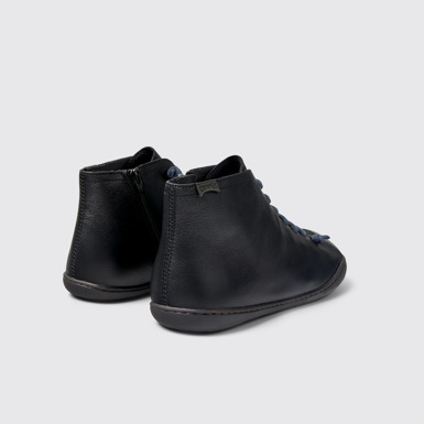 Back view of Peu Black Chrome-Free Leather Ankle Boots for Men.