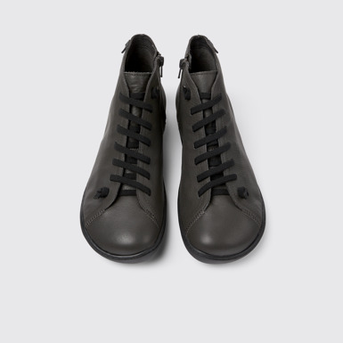 Overhead view of Peu Gray leather ankle boots for men