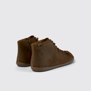 Back view of Peu Brown nubuck ankle boots for men