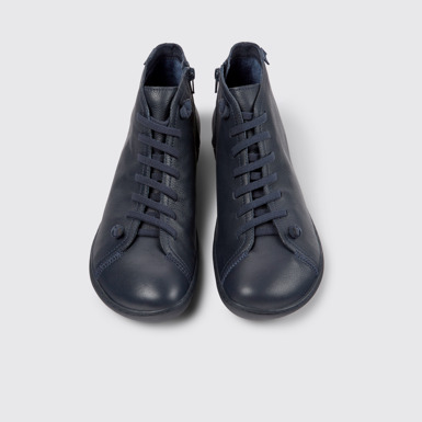 Overhead view of Peu Blue leather ankle boots for men