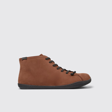 Side view of Peu Red nubuck ankle boots for men