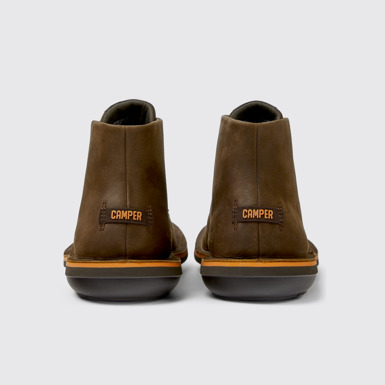 Beetle Botines cafés de nobuk para hombre