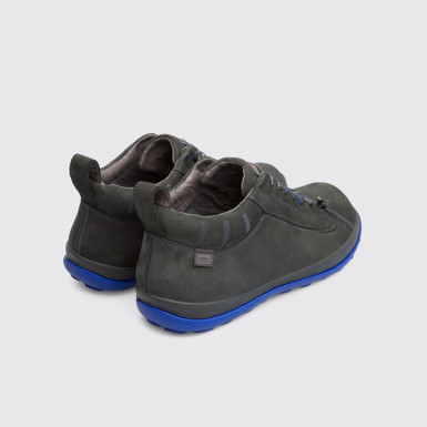 Back view of Peu Pista Grey Ankle Boots for Men